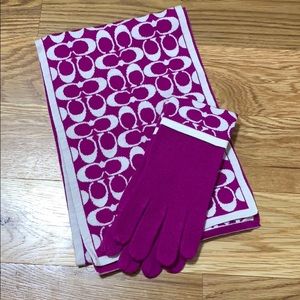 Coach Scarf and Glove Set